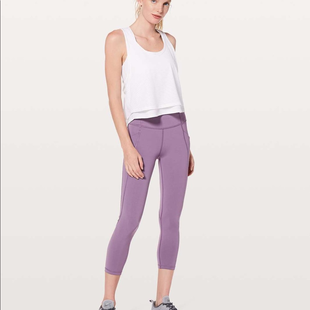 Time to Sweat Crop 23” Smoked Mulberry Size 6